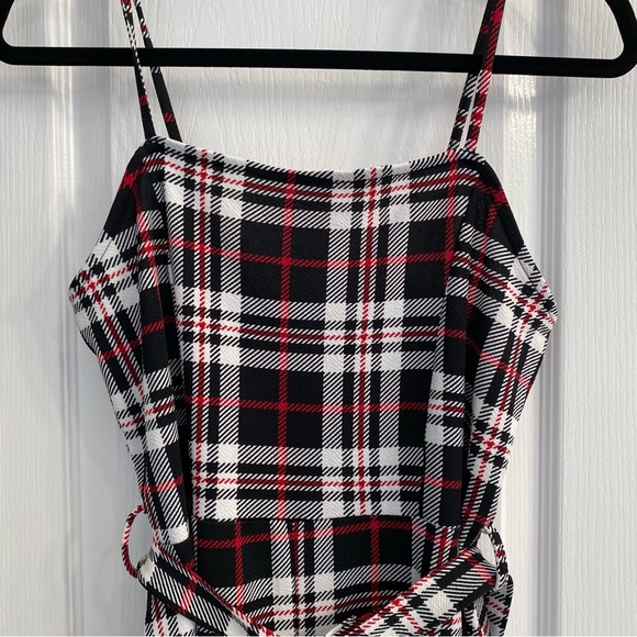 COPY - Almost Famous Red and Black Plaid Jumpsuit Romper - Picture 6 of 10